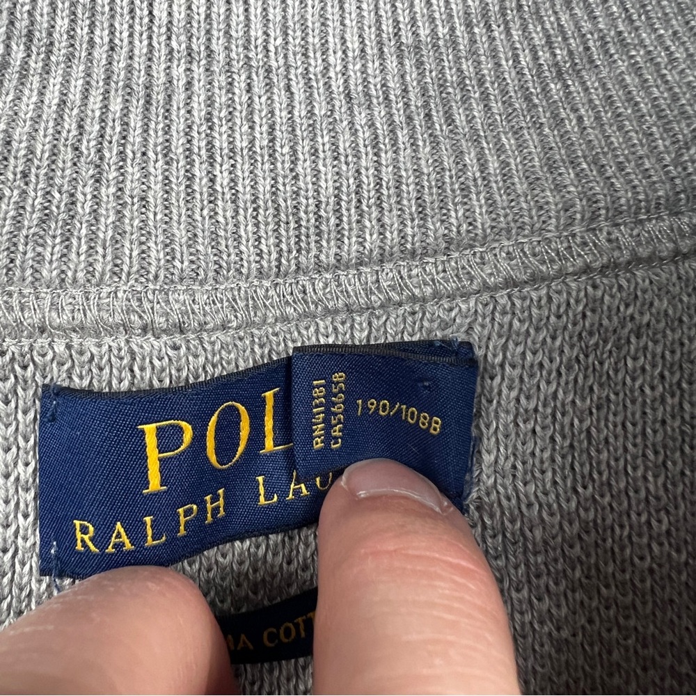 Polo Ralph Lauren Sleeveless Sweater Men’s XXL Full Zip Pima‎ Cotton Jacket Gray - Picture 8 of 14